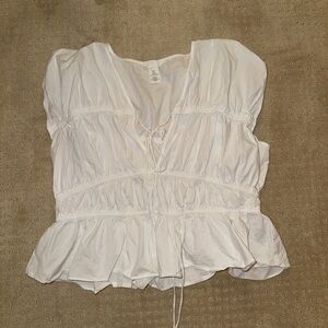 H&M White Peplum Blouse